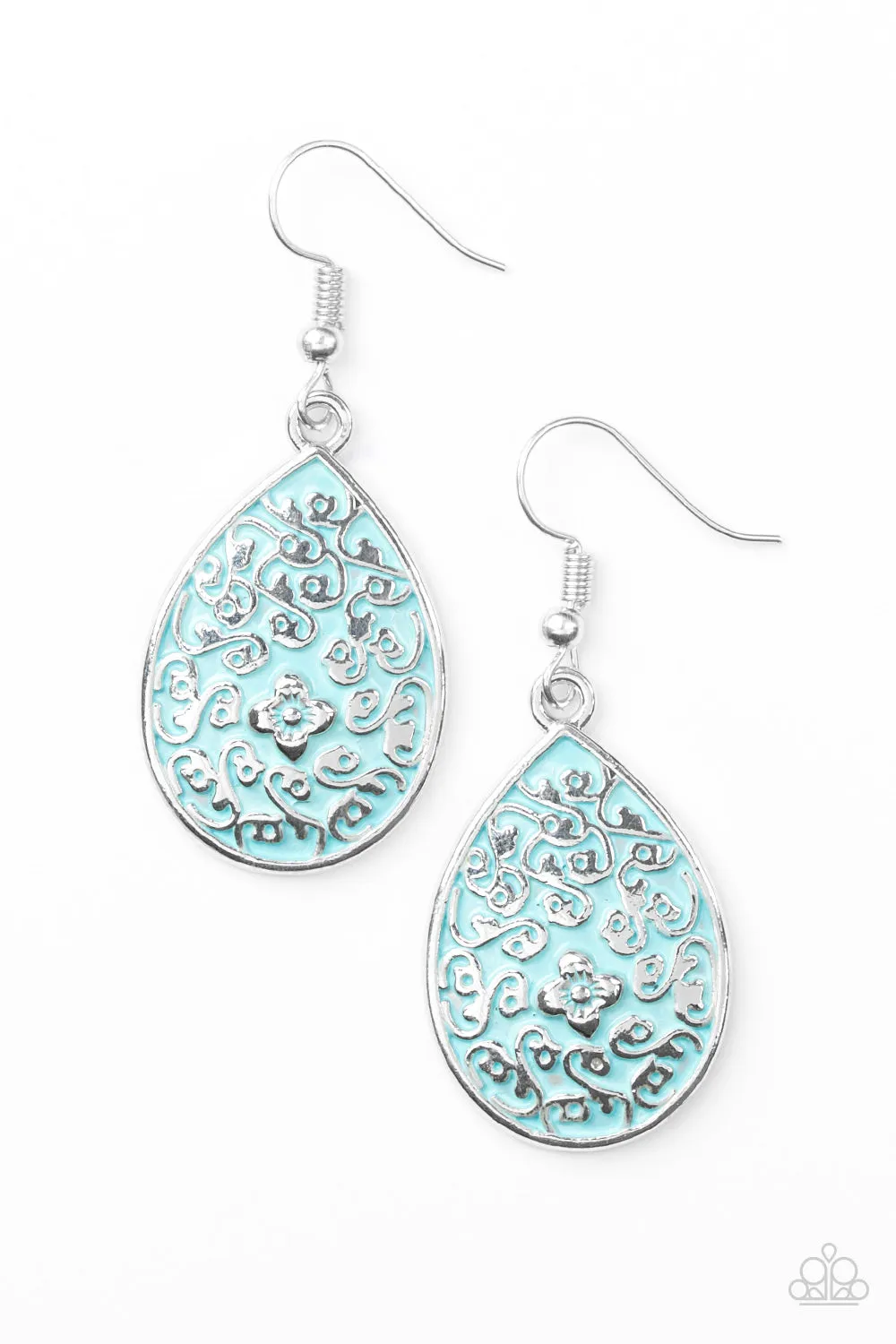 Paparazzi Flirty Flower Girl - Blue Earrings