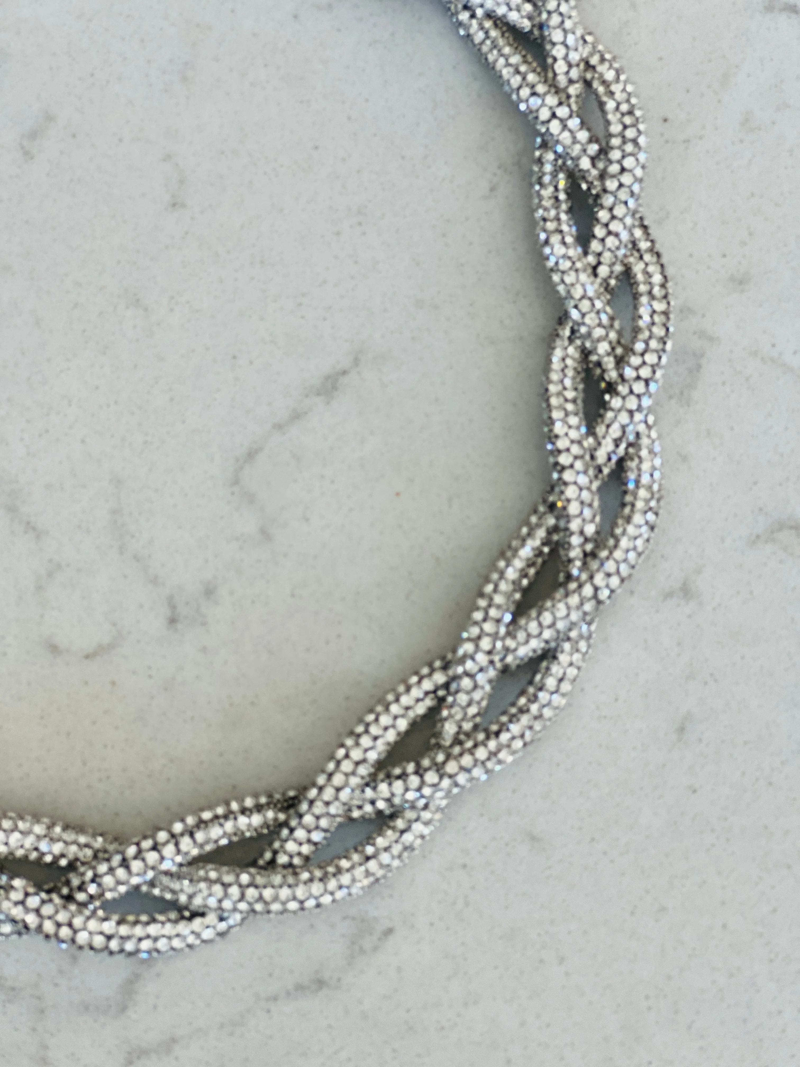 Plaited Diamante Collar