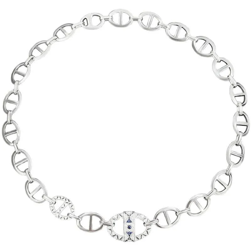 Ring Buckle Hollow Collar Chain Necklace