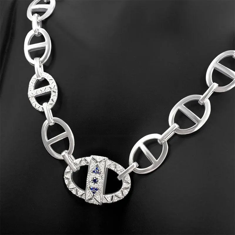 Ring Buckle Hollow Collar Chain Necklace