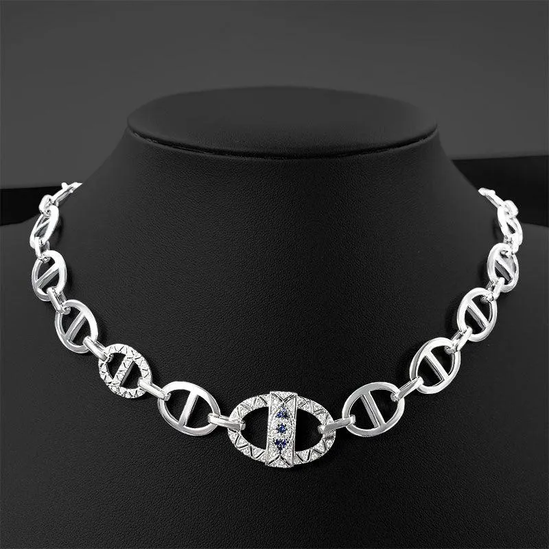 Ring Buckle Hollow Collar Chain Necklace