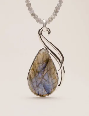 Silver Labradorite Beaded Necklace - One of a Kind