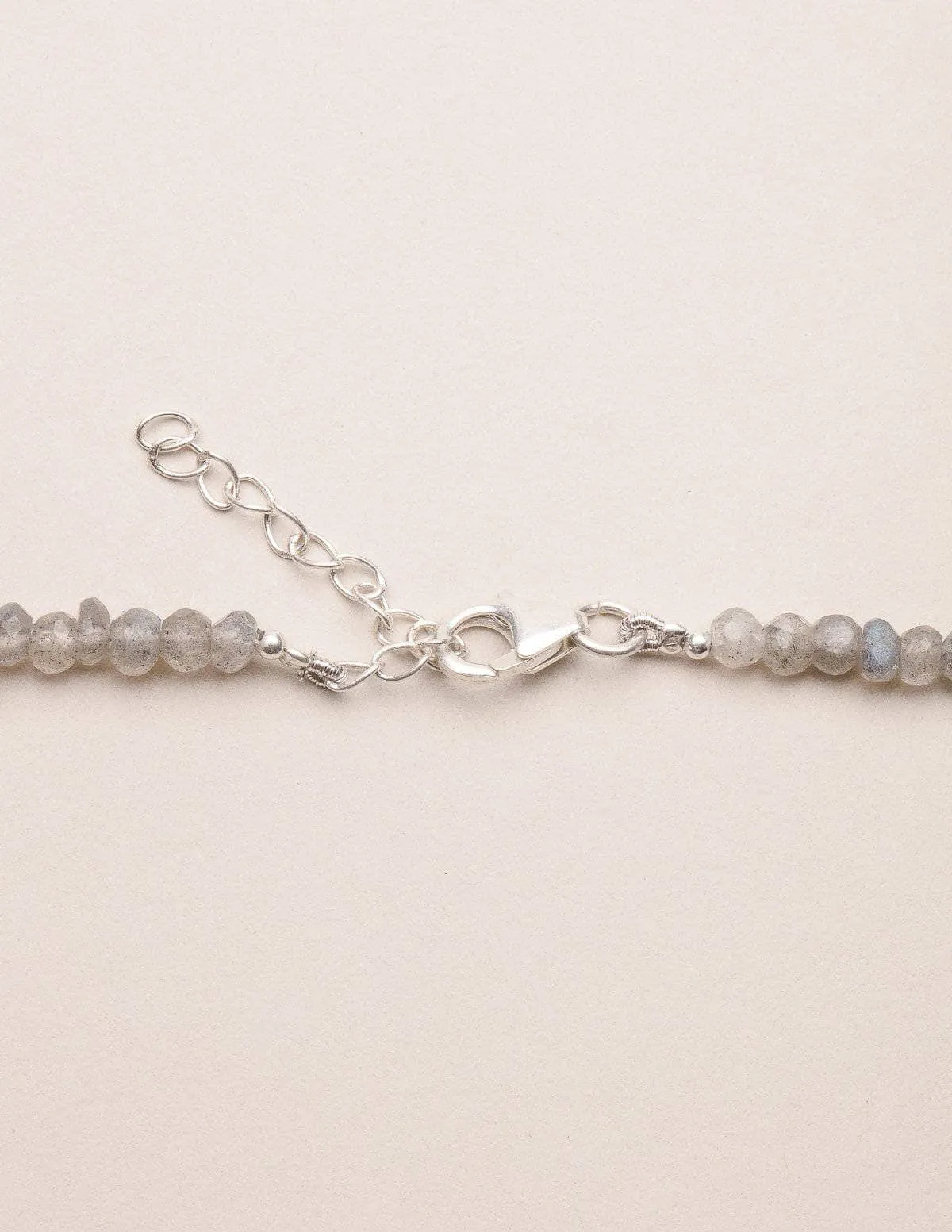 Silver Labradorite Beaded Necklace - One of a Kind