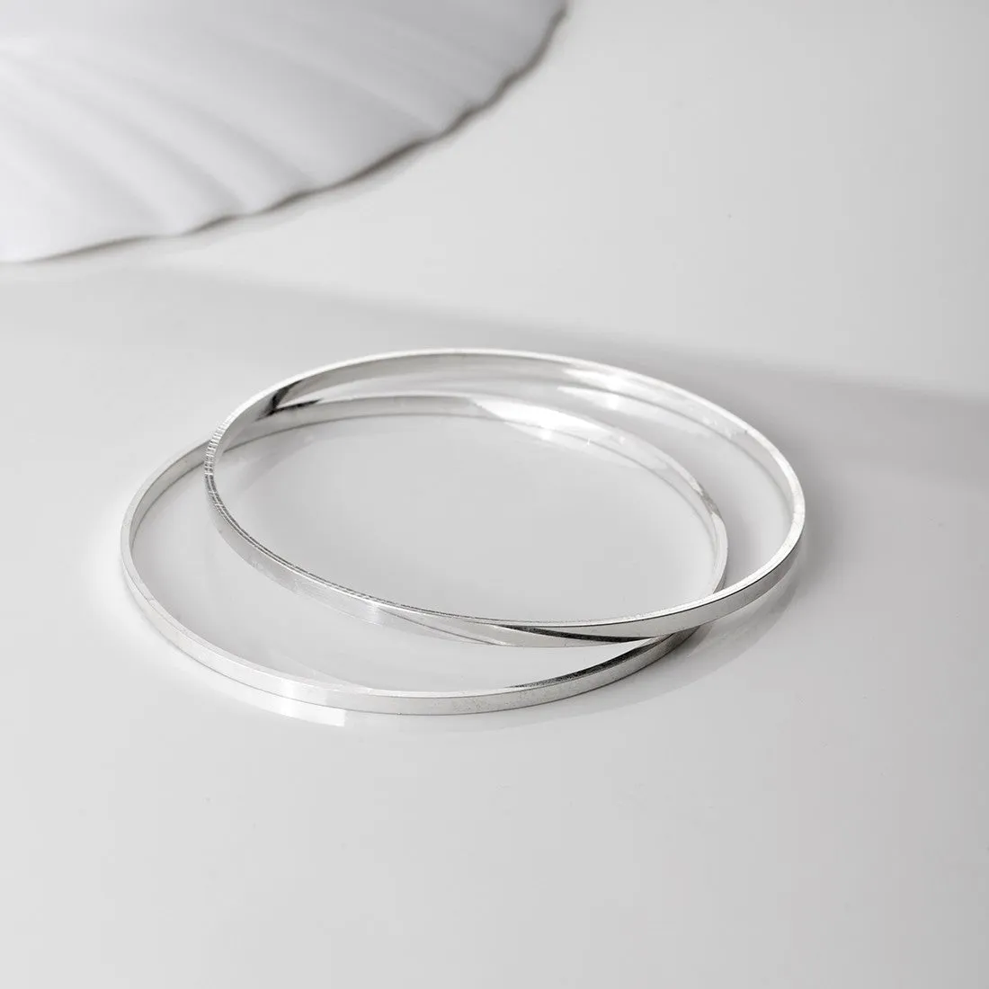 Sleek 925 Sterling Silver Bangles