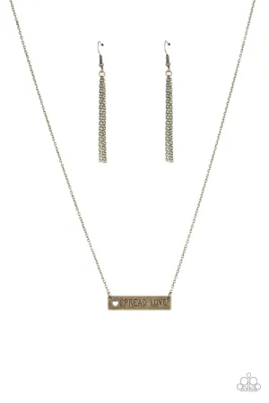 Spread Love - Brass - Paparazzi Necklace