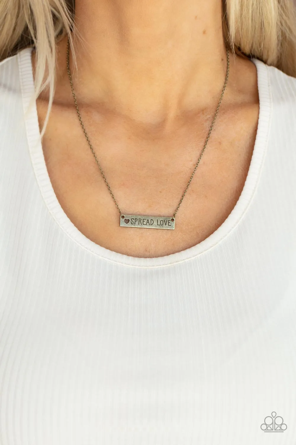 Spread Love - Brass - Paparazzi Necklace