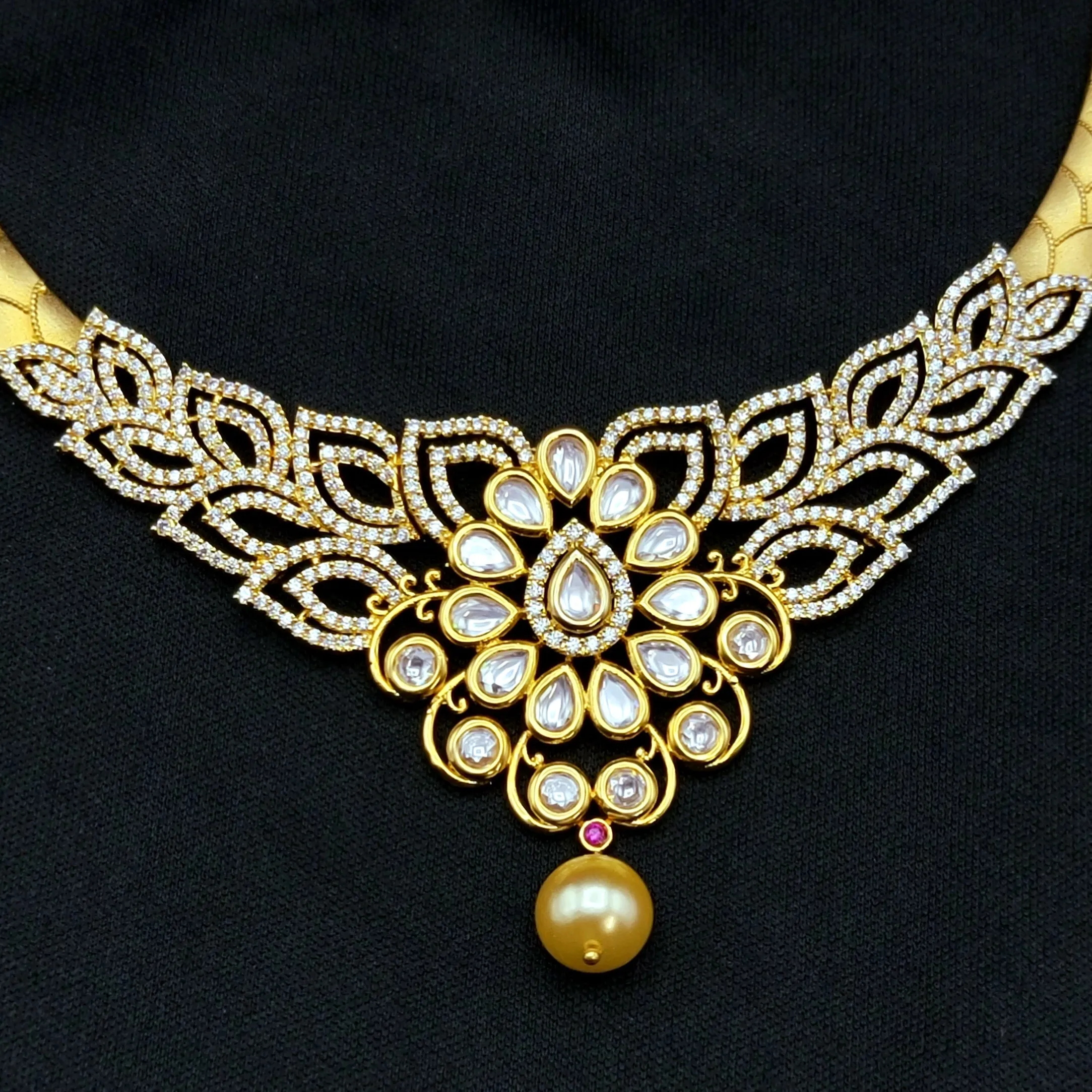 Statement Kundan AD Zircon Necklace Set