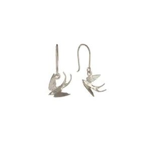Swooping Swallow Silver Earrings