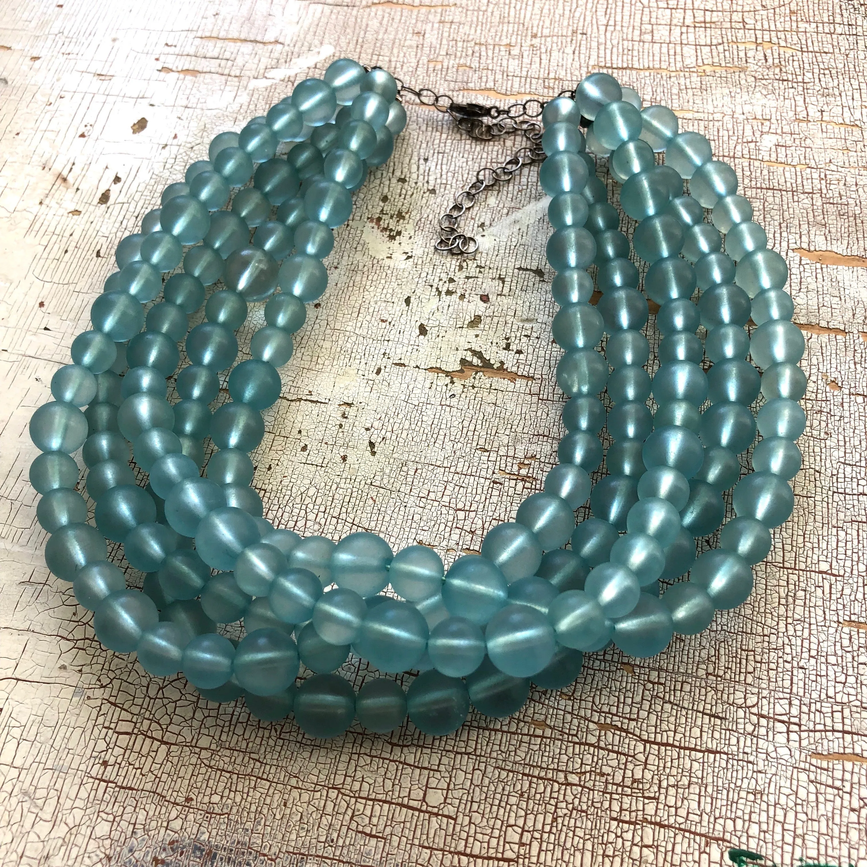 Teal Frosted Sylvie Statement Necklace