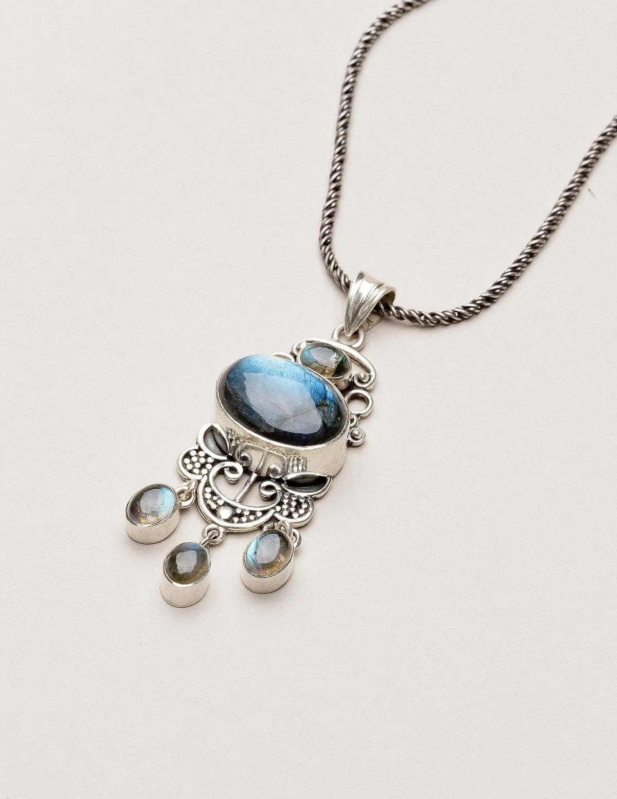 Tibetan Vintage Labradorite Pendant - One of a Kind