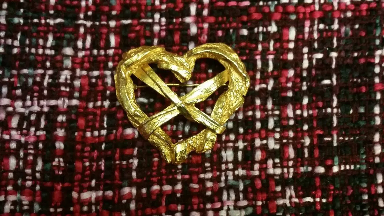 Vintage Christian Lacroix Brooch Heart Pin