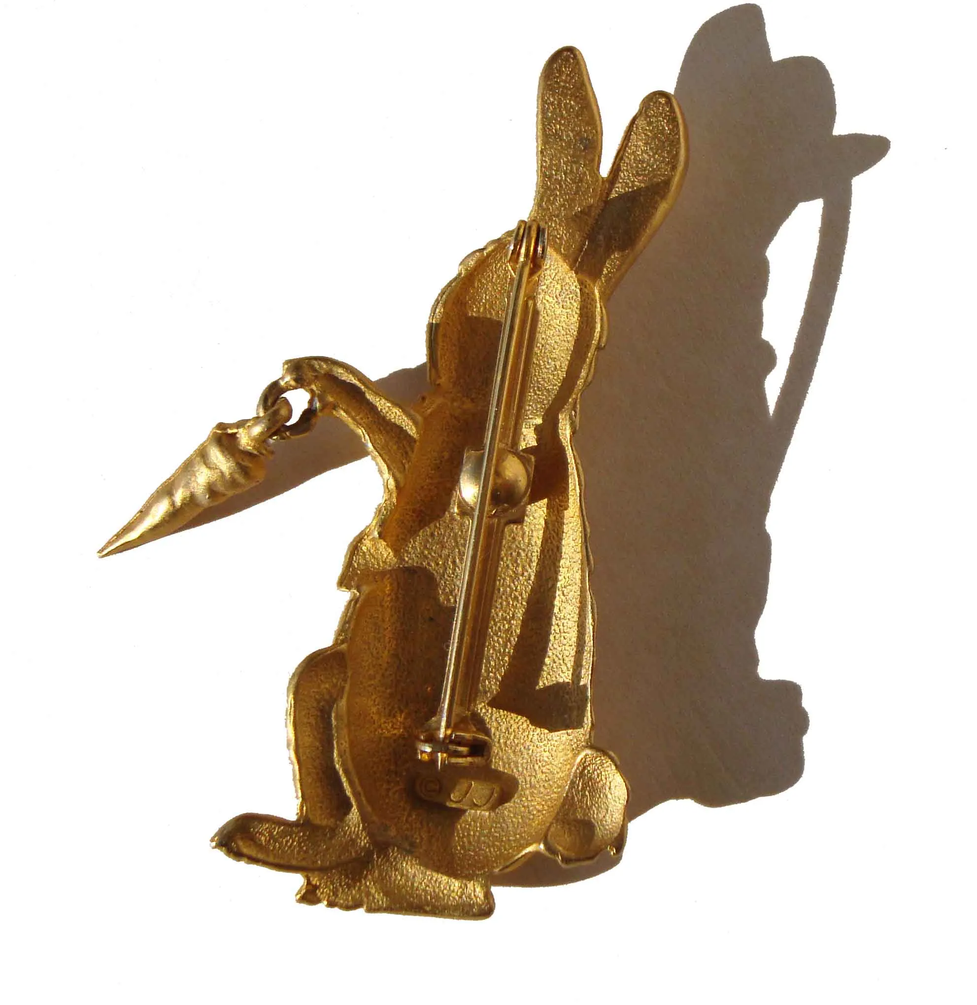 Vintage Rabbit & Carrot Brooch Jonette Jewelry Bunny Pin