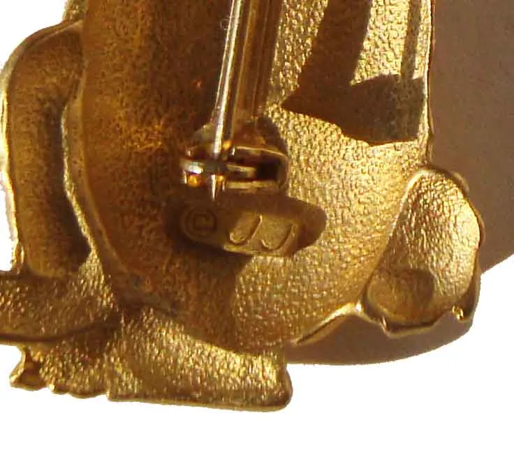 Vintage Rabbit & Carrot Brooch Jonette Jewelry Bunny Pin