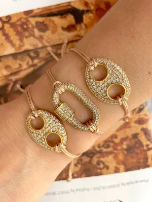 Zirconia charm adjustable bracelet